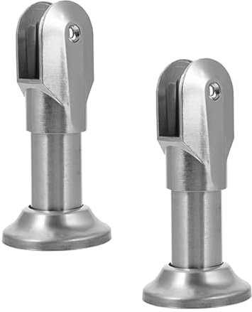 Toilet Cubicle Partition Support Feet, Stainless Steel Support Bracket Fittings for Bathroom, Restroom 12/16/18mm Partition Board (Pack of 2)