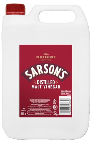 Sarson's - Distilled Malt, 2 x 5L- British Vinegar - Great for Pickling, Cooking, and Marinades, Preserving Vegetables, Condiments, and Traditional Recipes