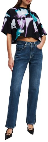 Karl Lagerfeld Jeans Damen High Rise Straight Denim with Slit