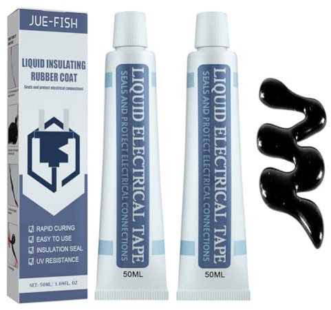 Eclare 2 pezzi di nastro elettrico liquido nero, 100 ml di colla isolante liquida, Nastro in gomma isolante liquida, nastro liquido impermeabile ad asciugatura rapida, Liquid Insulating Rubber Coat