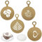 GYHWOFUL 4 Stück Cappuccino Schablonen mit Kaffeeuntersetzer, Edelstahl Kaffeezubehör für Kakaostreuer, Geschenk Kaffee Schablone Accessoires, für Cappuccino Heißer Schokolade, Kuchen und Desserts