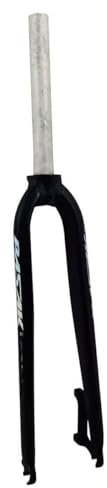 BSFHQS 26 27,5 Aluminiumlegierung Starrgabel Mountainbikes Scheibenbremsgabel 1-1/8'' Gerade Fahrrad Vordergabel Schnellspanner 9 * 100mm QR(Black,26in)