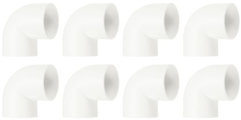 QUARKZMAN 50mm 8 Stück PVC 90 Grad Winkel Rohrverbinder, Reduzierverbinder Reduzierstück Rohrverschraubung Rohrkupplung Adapter für Garten Bauernhof Bewässerung Wasserrohr Armaturen, Weiß