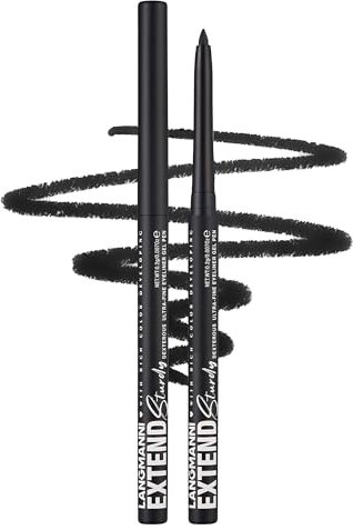 Erinde Schwarz Eyeliner Wasserfest, Long Lasting & Waterproof Eye Liner Pen, Matt Black Drehstift Kajalstift, Creamy Llidstrich Stift