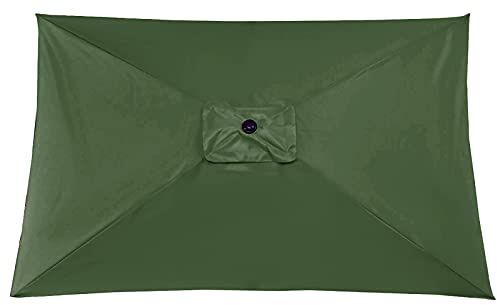 Parasol de terrasse d'extérieur rectangulaire - Protection solaire stable et épaisse - Pour balcon, terrasse, pelouse, bar (3 x 2 m), beige, 2 x 3 m, vert foncé