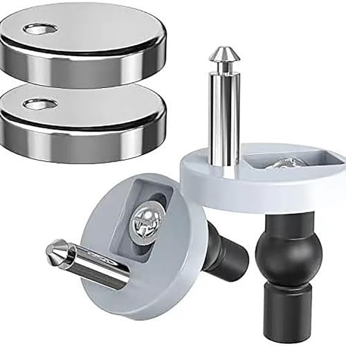 CLKE 2 Pack Quick Release Toilet Seat Hinges, Universal Toilet Seat Fixings Kit, Toilet Seat Fittings, Stainless Steel Rustproof Top Fix Hinges, Easy to Install for WC Toilets Blind Holes
