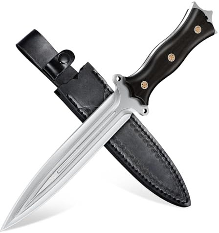 SMITH CHU Messer Outdoor Profi – Survival Messer mit Full-Tang Konstruktion und Holzgriff, Survival Knife für Abenteuer & Camping