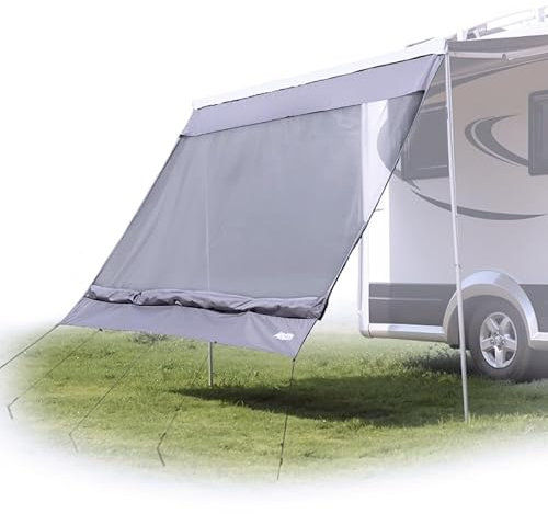 Unikka Awning Sun & Rain Blocker Front Wall & Side Walls for Camper Van, Motorhome and Caravan Minivan Bus Awning Wall Made Two-Layer Design. (300 * 200cm)
