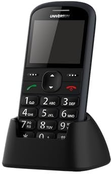 UNIVERSUM W60-C - Seniorenhandy ohne Vertrag mit großen Tasten - 2G Handy mit Ladestation (Notruftaste, großes Display 2,2 Zoll, Kurzwahltasten mit Foto, 900mAh Akku, Taschenlampe)- einfache Bedienung