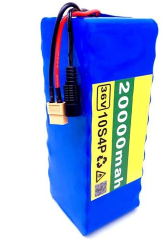 Batteria per bici elettrica 36V 20Ah, pacco batteria agli ioni di litio impermeabile 10S4P per bici elettrica, per motore da 200W-500W XT60