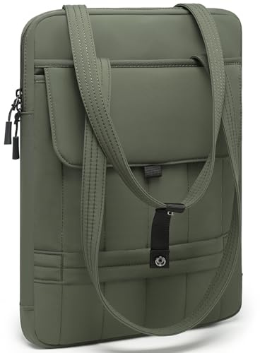 HYZUO 15-16 Inch Puffy Laptop Case Sleeve Padded Handbag, Midnight Green | for MacBook Pro 15/16, 15 15.6 Dell/HP/Lenovo/Asus/Acer/Samsung Notebook Chromebook,Women Slim Shoulder Bags Work Daily Bag