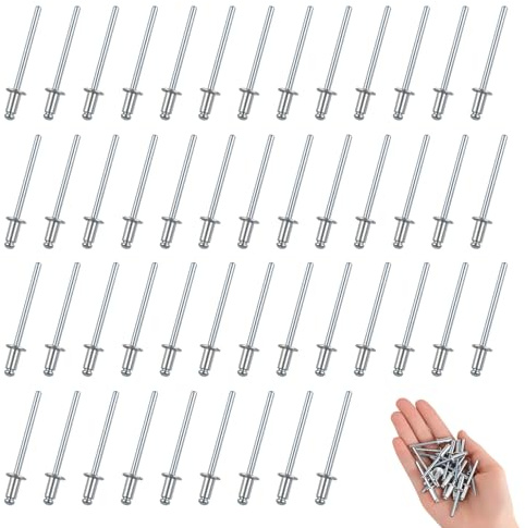 320 Pcs Aluminium Blind Rivets Assortment Kit, 6 Sizes Pop Rivets for Metal, Wood, Furniture, Automotive & Marine Applications