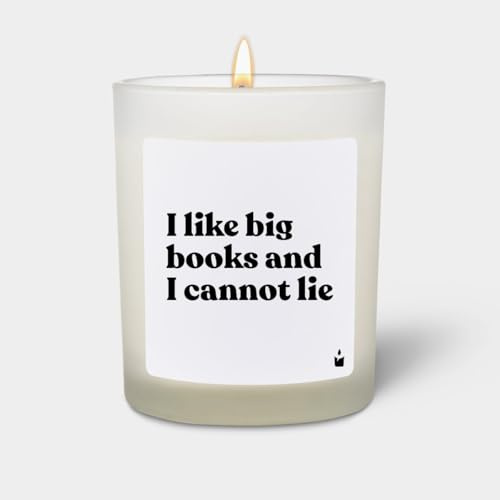 Duftkerze ChattyCandles | Weiß Woody I like big books and I cannot lie | Duftkerze mit Spruch | Geschenk für Bücherliebhaber, Bücherwürme