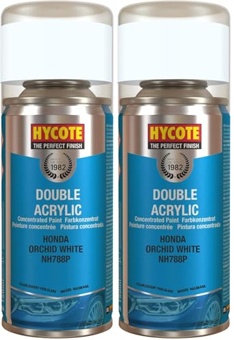 Hycote Double Acrylic Aerosol Car Spray Paint, Honda - Orchid White, 150 ml (Pack of 2)