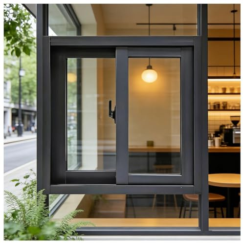 Fenêtre De Remplacement La Maison Avec Moustiquaire, Cadre En Alliage D'aluminium Et Verre Trempé, Fenêtres Coulissantes Sous-sol, Abri Jardin, Poulailler, Salle De Bain.(120X80 CM)