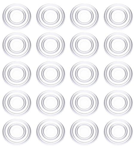 QUARKZMAN 20Pcs Almohadillas Antideslizantes Transparentes No Adhesivas | 17mm, Topes De Silicona Redondos, Topes Para Mesa De Cristal, Separadores Para Mesa De Cristal De Patio Tabla De Cortar