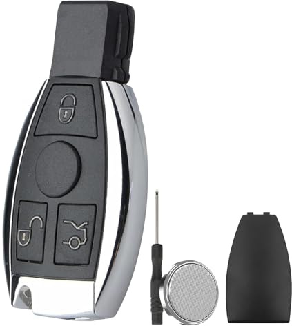 3 Buttons Key Fob Shell Replacement for Mercedes Benz, Key Case Cover with Uncut Blade for Mercedes A B C E S CLK SLK Class W203 W204 W205 W210 W211 W221 GLA GLC GLK