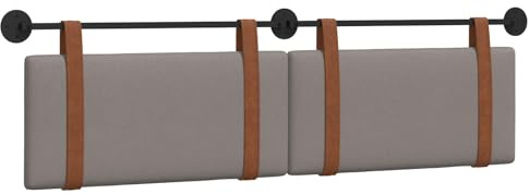 vidaXL Hängendes Kopfteil Taupe Antikes PU, Schlafzimmer Deko, modernes Wandkopfteil, rechteckiges Design, minimalistischer Stil, Schaumstoff Polsterung