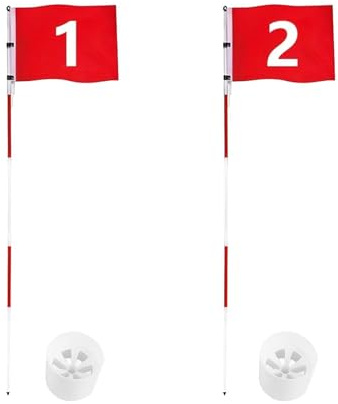 perfk Drapeau de Golf Portable et Compact avec Trou numéroté, idéal pour Le Putting Green, Le Practice et Le Jardin.