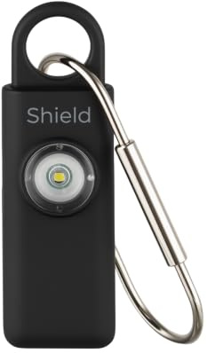 Faas Taschenalarm Wiederaufladbar – 130dB Personenalarm Schlüsselanhänger Selbstverteidigung – Notknopf mit LED-Licht & Stroboskop-Modus, Sicherheitsalarm für Frauen (Schwarz)