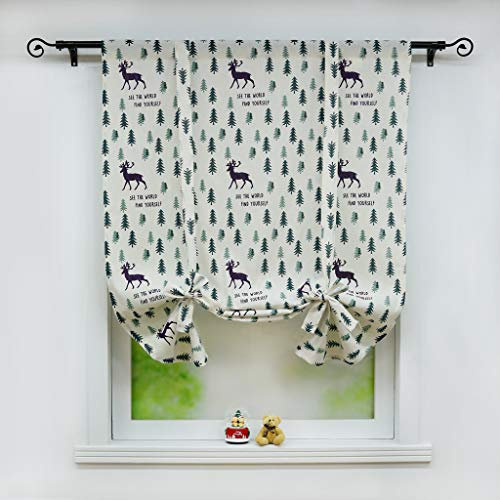 Joyswahl Canvas Blickdichte Raffrollo »Lea« Leinwand Verdunkelungsrollo Schals Fenster Gardine mit Tunnelzug Vorhänge BxH 80x140cm Hirsch 1 Stück