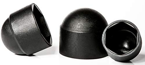 M10 (17mm Wrench) Black Plastic Nut and Bolt Protective Dome Cover Caps (Pack of 10) A07C/1