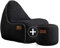 SACKit - Cobana Junior Lounge Chair - Black Indoor/Outdoor Bean Bag with Stool for Children's Room Or Gaming in Teenager's Room