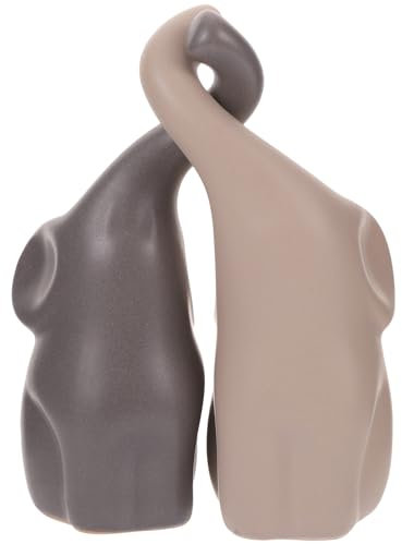 VOSAREA 2pcs coppia di elefanti in ceramica animali statuetta porcellana sculture regali di compleanno - S