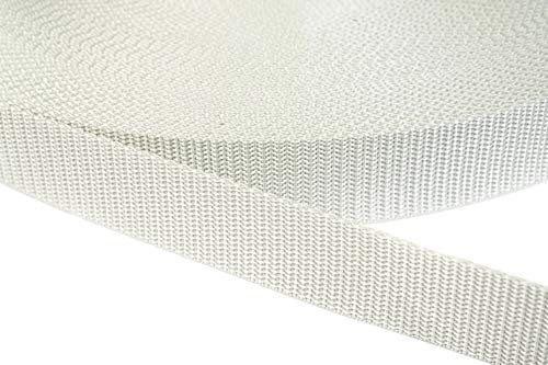 Jajasio PP Gurtband 25mm breit aus Polypropylen, 1.2mm Stark in 41 Farben 37 - hellgrau 6 Meter