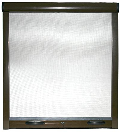 Zanzariera A Rullo Avvolgibile Universale Profilo Regolabile Riducibile Telaio In Alluminio Per Finestra Porte Portafinestra Balconi Con Frizione In Kit Fai Da Te Colore Marrone (100 x 250)