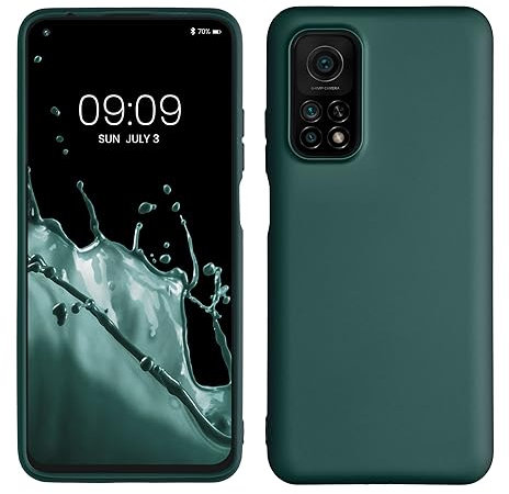 kwmobile Case kompatibel mit Xiaomi Mi 10T / Mi 10T Pro Hülle - Schutzhülle aus Silikon metallisch schimmernd - Handyhülle Metallic Petrol
