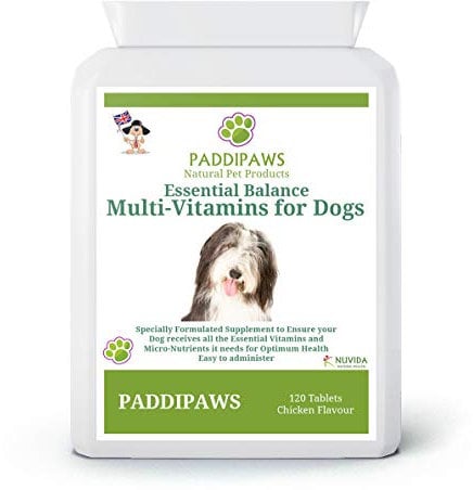 Multivitamins for Dogs with 24 Combined Multivitamins, Minerals & Nutrients to ensure your dog receives all the essential Vitamins and Micro-nutrients it needs for optimum health - 120 Tablets