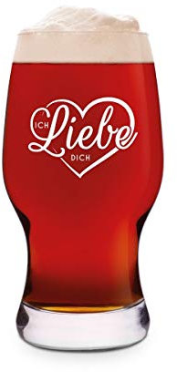 Leonardo Craft Beer Glas 0,33 L Bierglas Geschenk - Herz Ich Liebe Dich