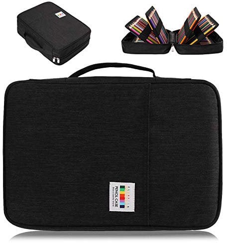 AYVANBER Große Federmappe 304 Slots Buntes Mäppchen Buntes Gelschreiber Federmäppchen oder 300-Farben Bleistifte Aufbewahrungstasche Gel-Marker Stifteetui Box für Studenten (Schwarz)