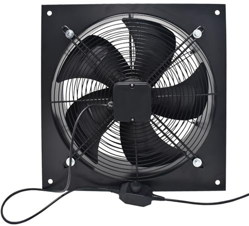 Warmiehomy Industrial Ventilation Extractor, Commercial Extractor Fan, 400mm/16 inches Axial Exhaust Air Blower Fan for Kitchen Restaurant Warehouse, With Speed Control Regulator