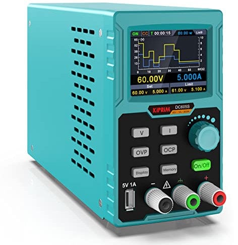 Fuentes de Alimentación Regulables Laboratorio, 60 V / 5 A, Botón M1-M4 Almacena 4 Conjuntos de Datos, para Laboratorio, Hogar, Reparación General