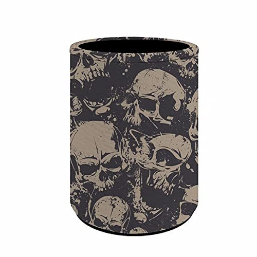 chaqlin Pot à crayons en cuir synthétique avec motif tête de mort - Pour femme et homme