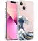 Unov Case Compatible with iPhone 13 Case Clear with Pattern Slim Protective Soft TPU Bumper Embossed Design 6.1 Inch (Great Wave)