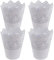 Stiftehalter Stifteköcher，4 Stück Makeup Organizer Blume hohl Stifthalter Pinsel Aufbewahrung ，Lagereimer für Schreibwaren und Topfpflanzen White