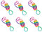 Feeties Cat's Cradle x 6 Pack Multi Pack Rainbow Multi Coloured String Game Retro Toy 1.6m 160cm Traditional Cats Cradle String Toy Kids String