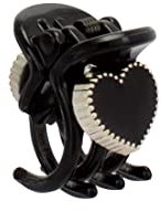 Righe e Pois - Zange 01,5 cm Herz, Schwarz , Einheitsgröße