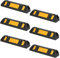 UISEBRT Gummi Radstopper für Garage - 6 Stück Gummi Radstopp-Parkbegrenzung Anfahrschutz Parkstopper mit Reflexionsstreifen für Garage und Parkplätze, 60x12x10cm Schwarz + Gelb (6 Stück)