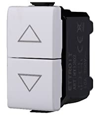 ETTROIT MODULI PRESE INTERRUTTORI SHUCKO PULSANTI USB DIMMER COMPATIBILE CON BTICINO MATIX (MODULO PULSANTE DOPPIO SALISCENDI 1P + 1P 10A 250V BIANCO)