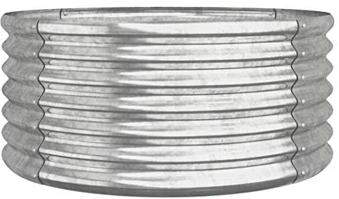 vidaXL Pflanzkübel Blumenkübel Hochbeet Blumenkasten Pflanzgefäß Pflanzkasten Blumentopf Garten Verzinkter Stahl 80x80x36cm Silbern