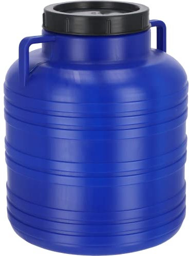 KADAX Barril de plástico, barril de boca ancha, barril de plástico HDPE con tapa, barril de plástico multifuncional, barril de agua universal, barril de agua (30 L, 1 unidad) (K4222)