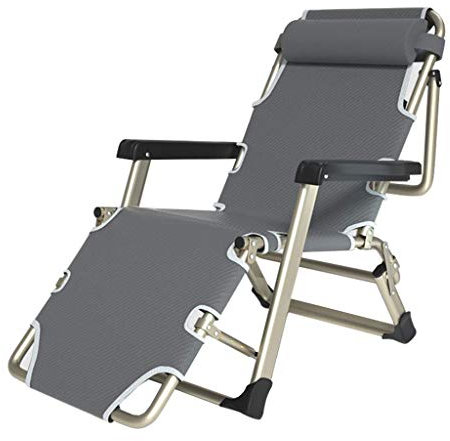 Balcony Office Relaxing Chair Folding Metal Garden Loungers and Recliners for Small Spaces | Adults Reclining Office Chair with footrest in Warehouse | Outdoor Patio Deck Chairs fo