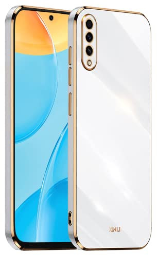 HONLEN Hülle für Samsung Galaxy A7 2018 (6 Inches), Weiche Silikon-TPU-Hülle, Galvanisiertes Rahmendesign - Weiß