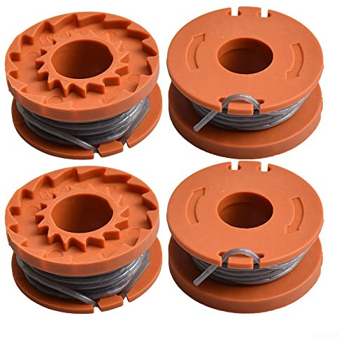 QOXEZY 4pcs Strimmer Spool Line for POWERBASE N0F-GT-300/20-E Grass Trimmer String Trimmers,Autofeed Spools Replacement Trimmer Refills
