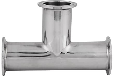 Fauitay Tri-Clamp FTTG - Morsetto a T standard in acciaio inox, 3 vie, Φ38 x 1,5, accessori per raccordi sanitari, colore: Argento