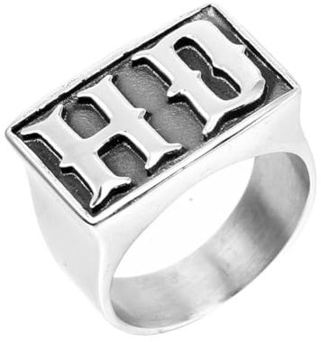 HIJONES Schmuck Männer Biker-Ringe aus Rostfreier Stahl Hd, Jahrgang Grau Größe 68 (21.6)